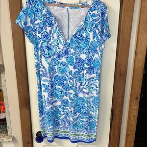 Lilly Pulitzer Blue and White Floral Dress